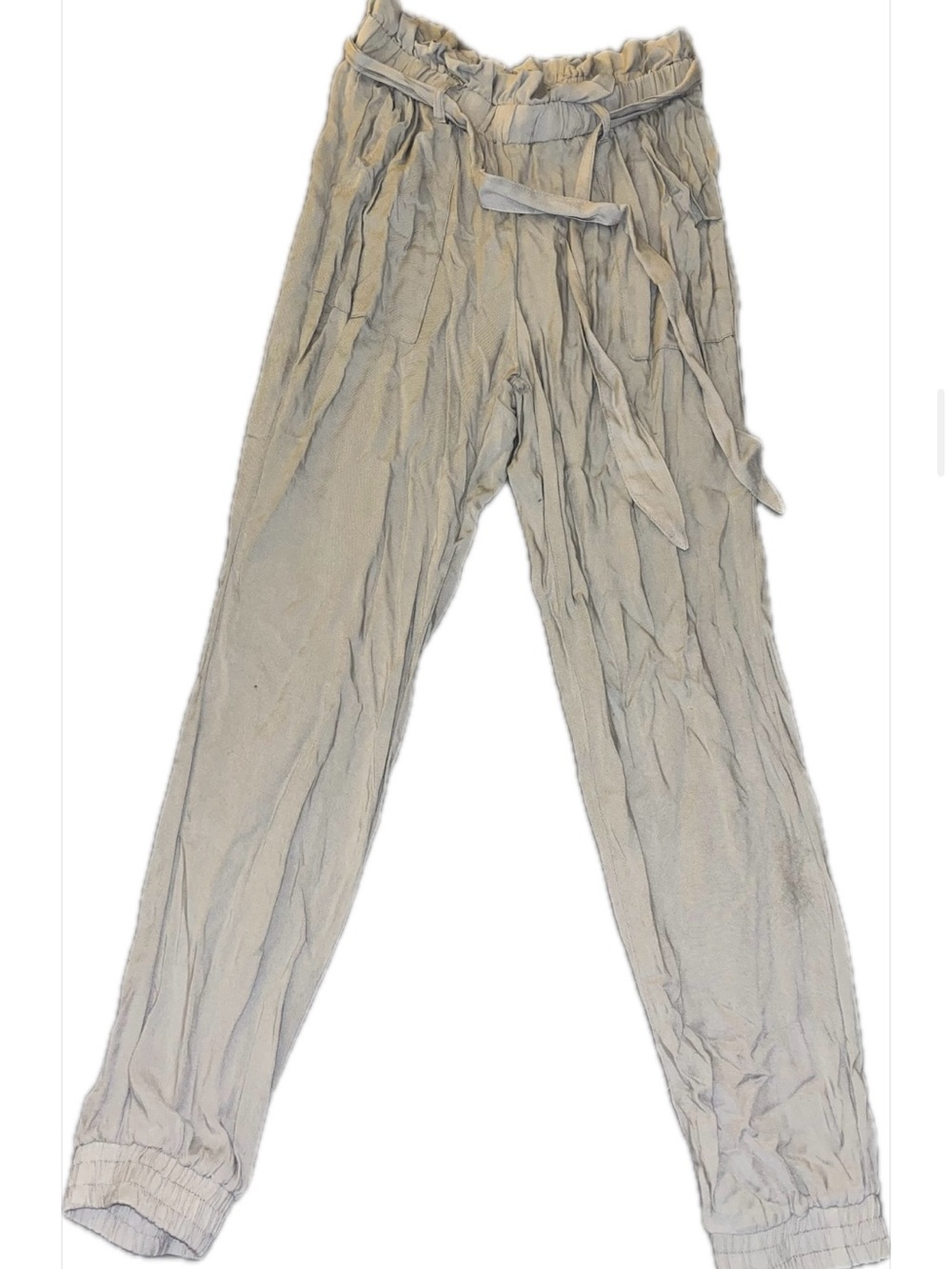 Ci Sono Light Gray Drawstring Jogger Pants